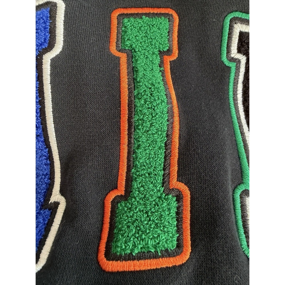 Nike Embroidered Logo Black Fleece Crewneck Pullover Men's Sweatshirt M Spellout - Picture 11 of 14